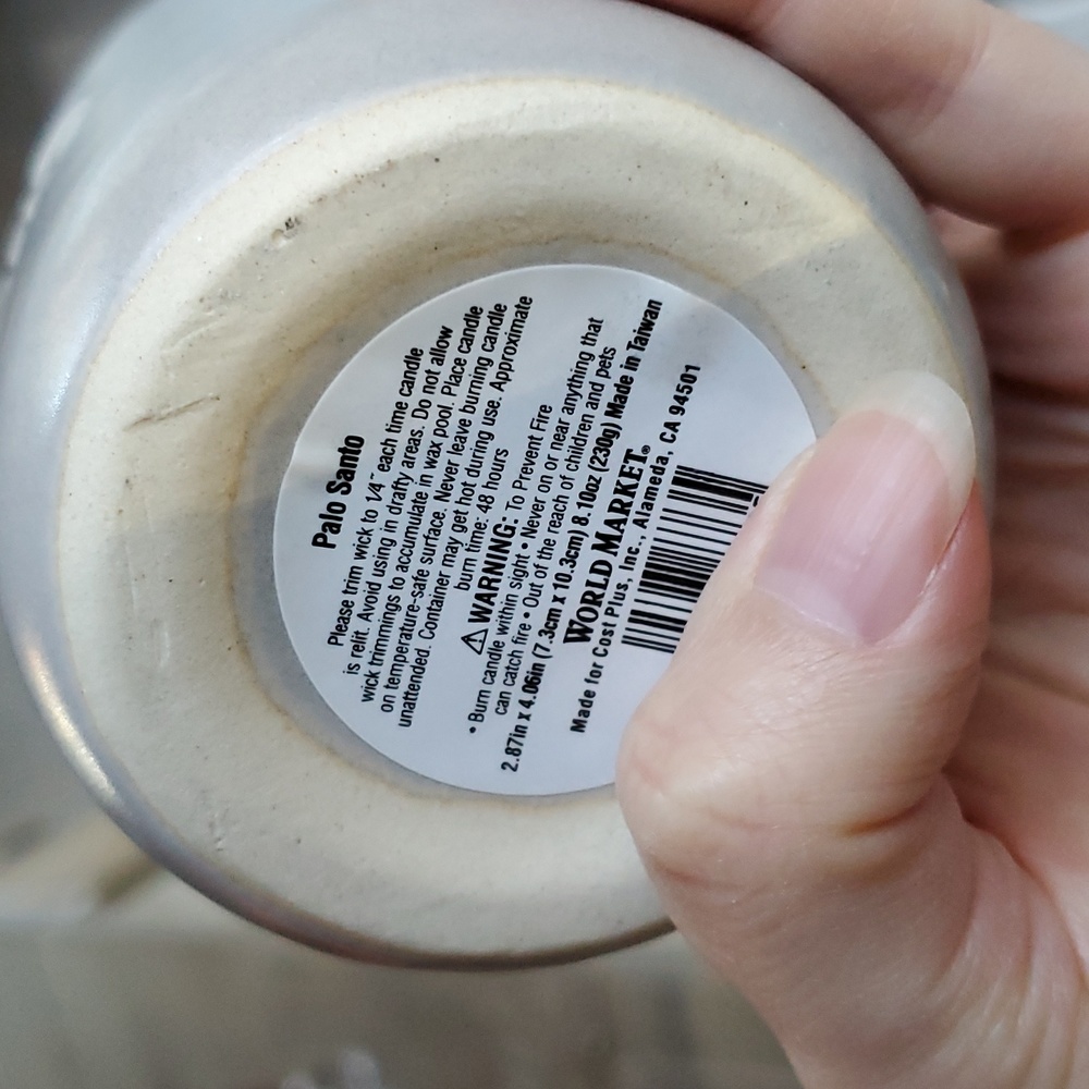 NEW World Market Palo Santo 8 ounce Single Wick Candle Gray Ceramic - Picture 5 of 6